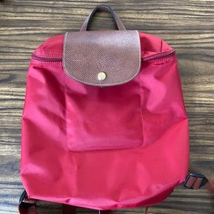 LongChamp le pliage nylon backpack in red